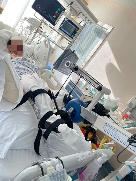 Respiratory rehabilitation session at Peking University People’s Hospital, hospital-supplied 2023 image