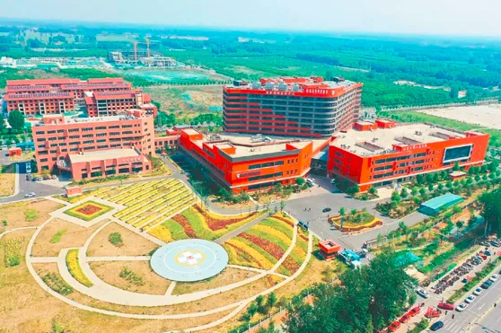 Aerial photograph of the separate Tongzhou campus in 2023; the Xizhimen international clinic is at another campus