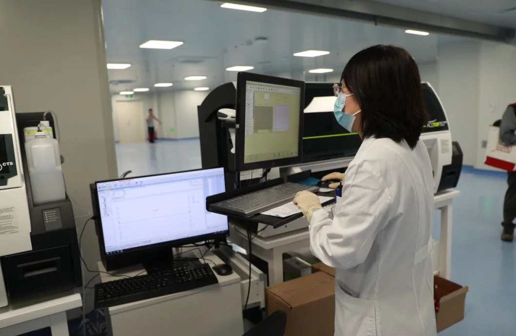Medical laboratory workstation at Haidian North campus, photographed at its opening